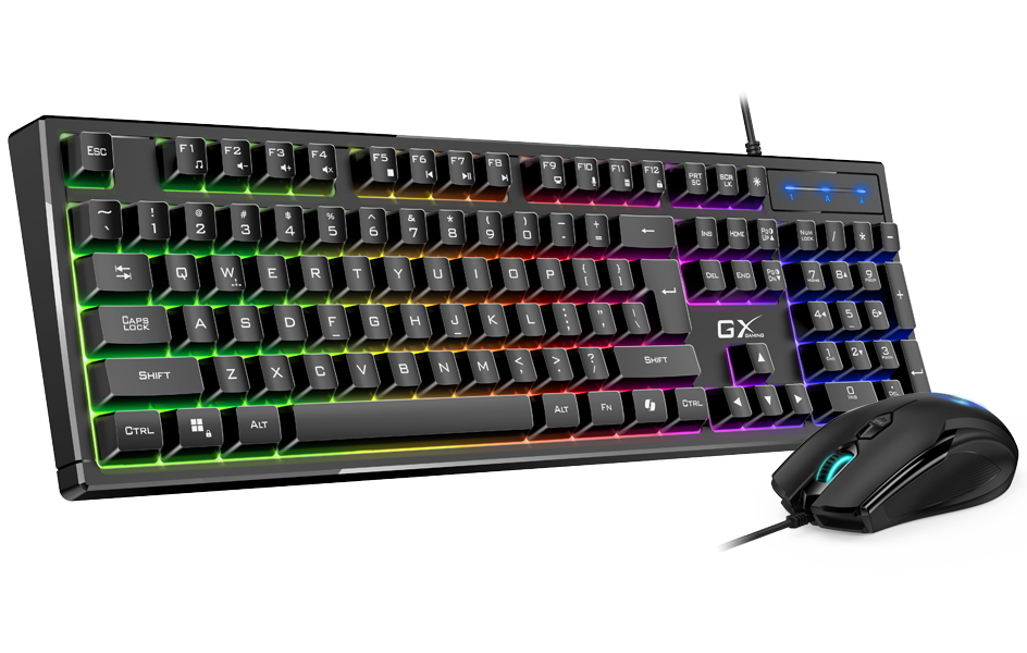 GENIUS GX GAMING Scorpion KM-GX6/ drátový set klávesnice s myší/ RGB podsvícení/ Copilot/ USB/ černá/ CZ+SK layout
